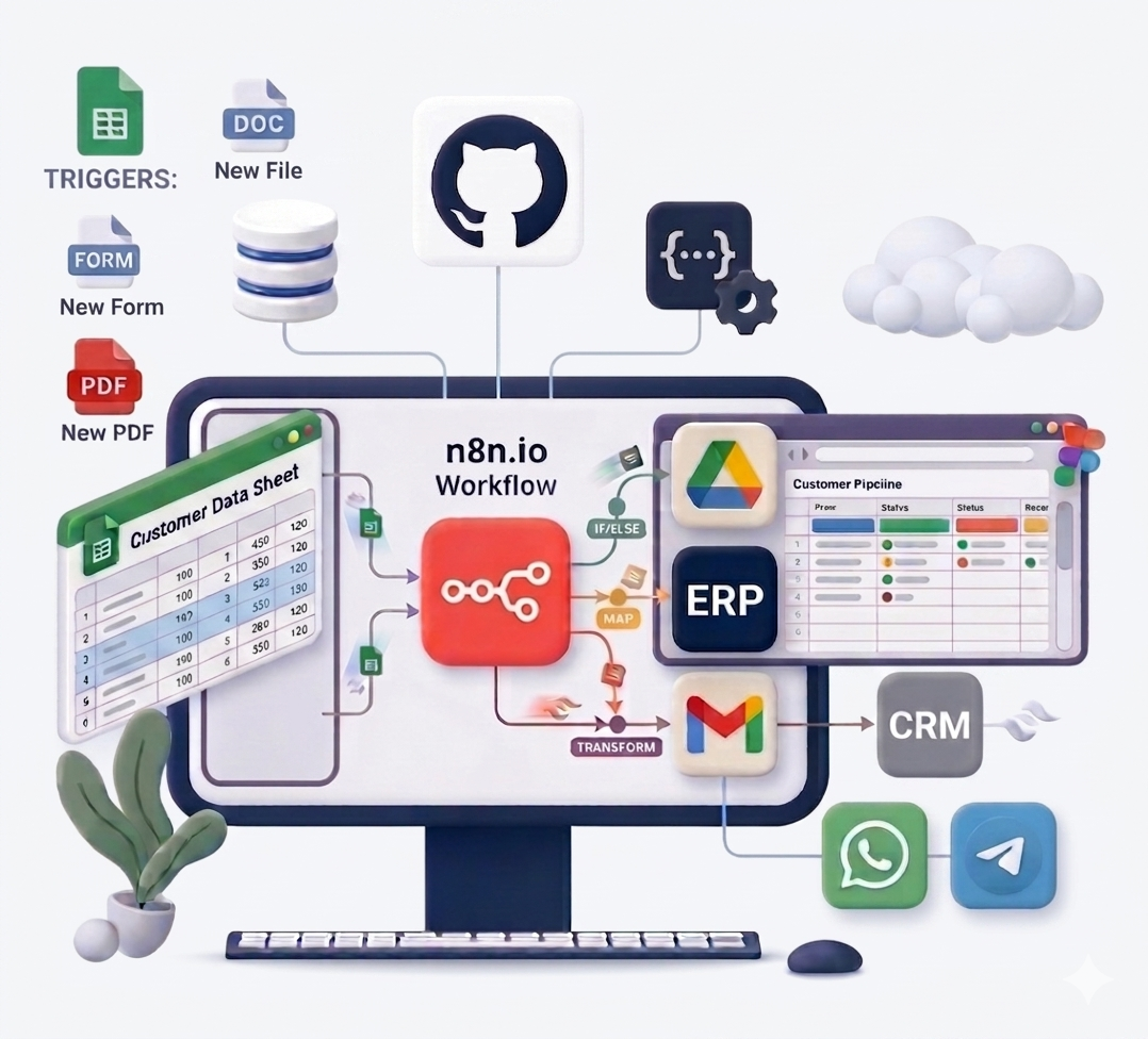 Automaticly — n8n workflow automation connecting CRM, ERP, AI and messaging